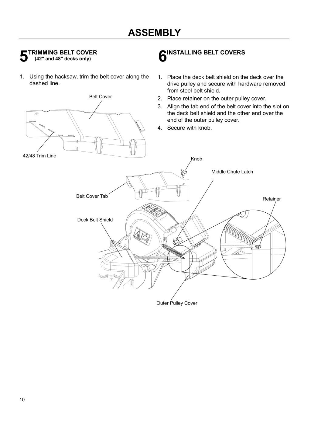 Husqvarna O0803001 manual Installing Belt Covers 