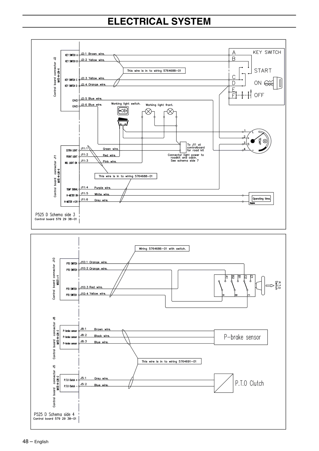 Husqvarna P 525D, P 520D manual Electrical System 