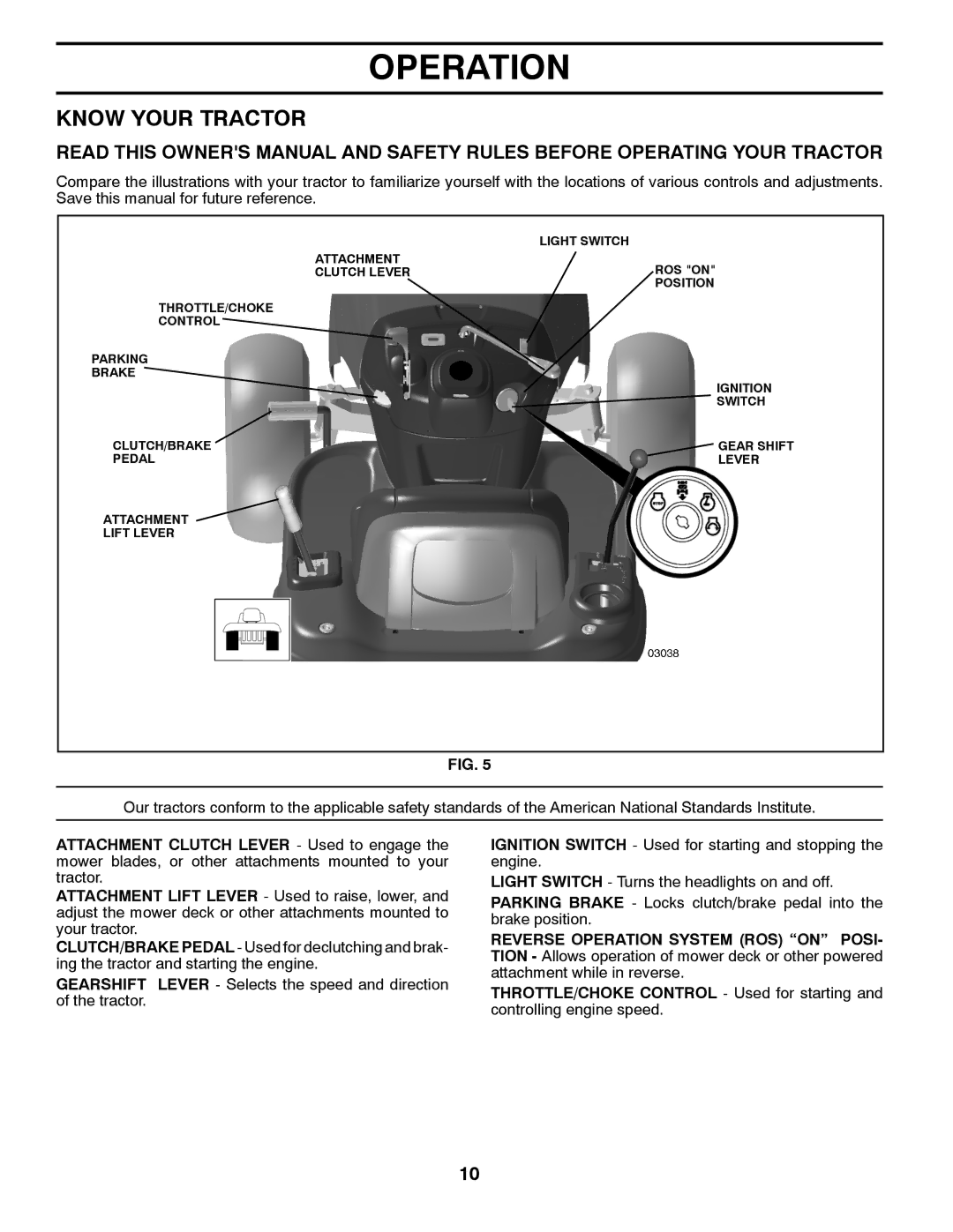 Husqvarna PB19546LT manual Know Your Tractor 