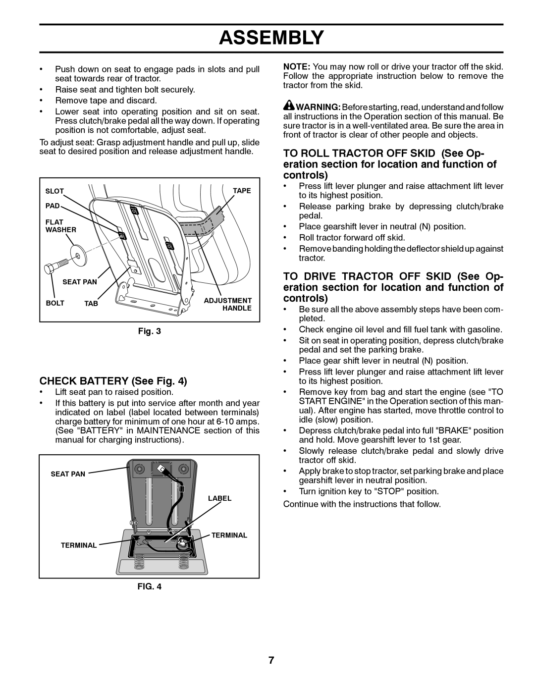 Husqvarna PB19546LT manual Check Battery See Fig 