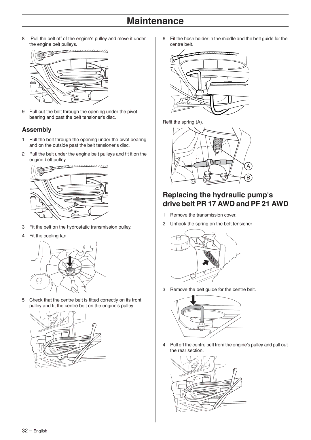 Husqvarna PF 21 AWD, PR 17 AWD manual Assembly 