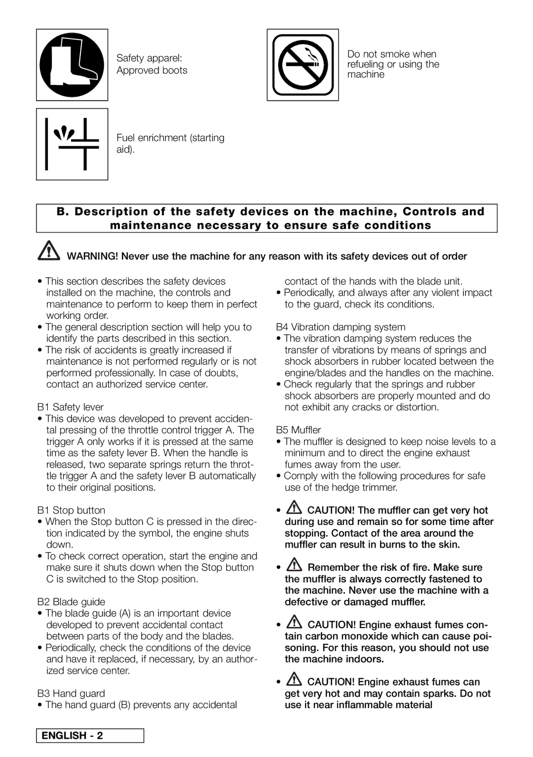 Husqvarna PN 249512 instruction manual English 