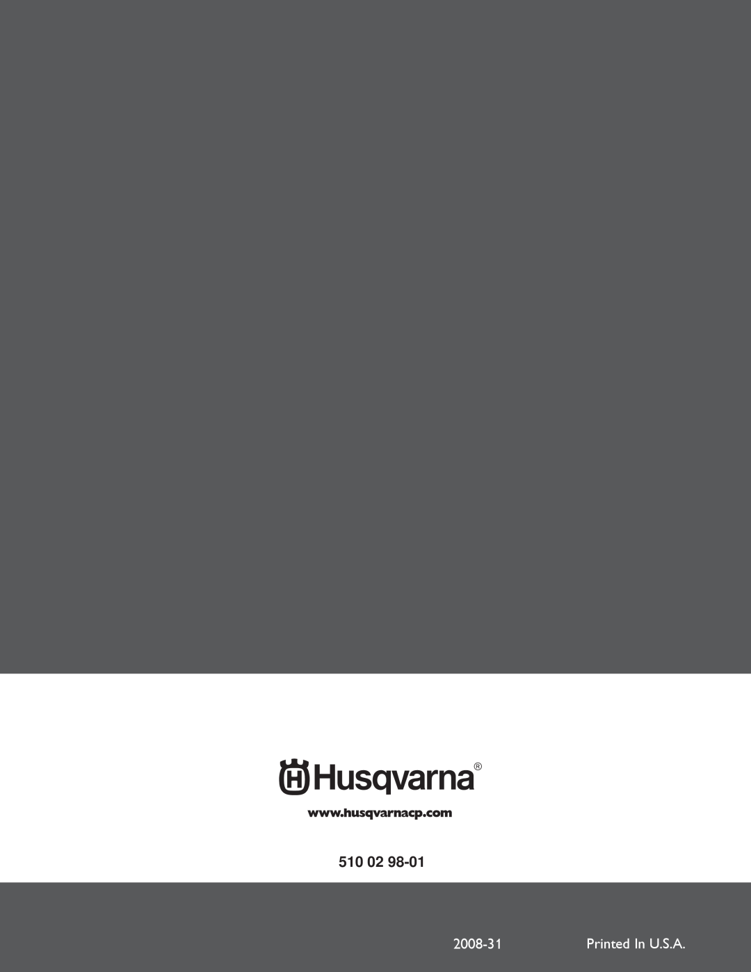 Husqvarna PP 418 manuel dutilisation 510, 2008-31 