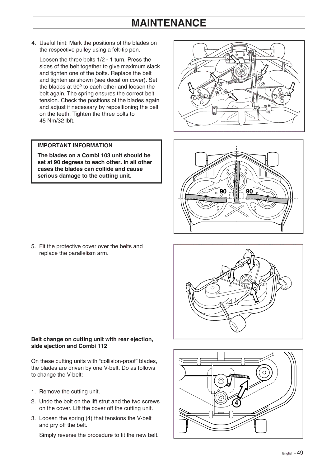 Husqvarna Pro 18 manual Maintenance 