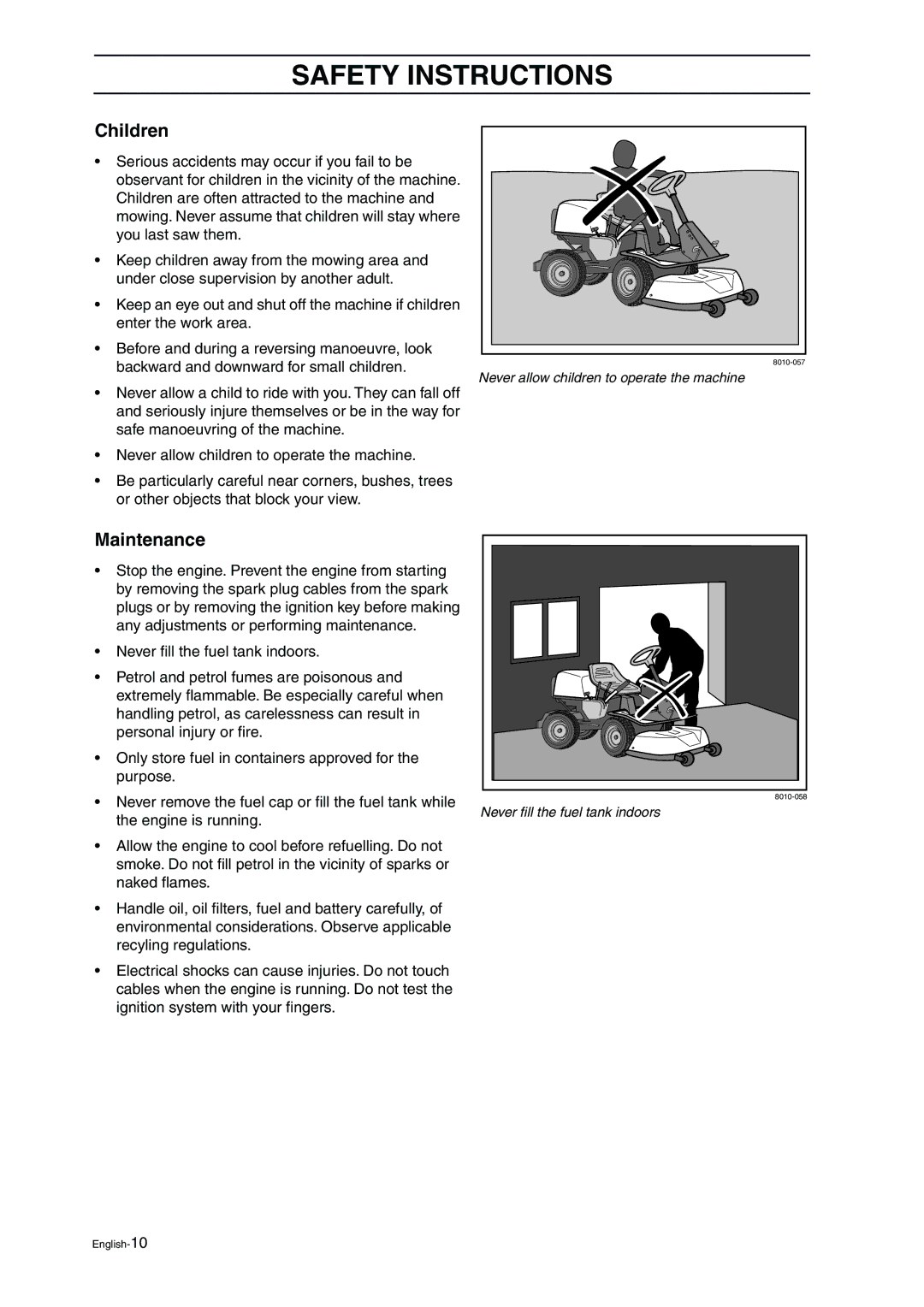 Husqvarna ProFlex 21 manual Children, Maintenance 