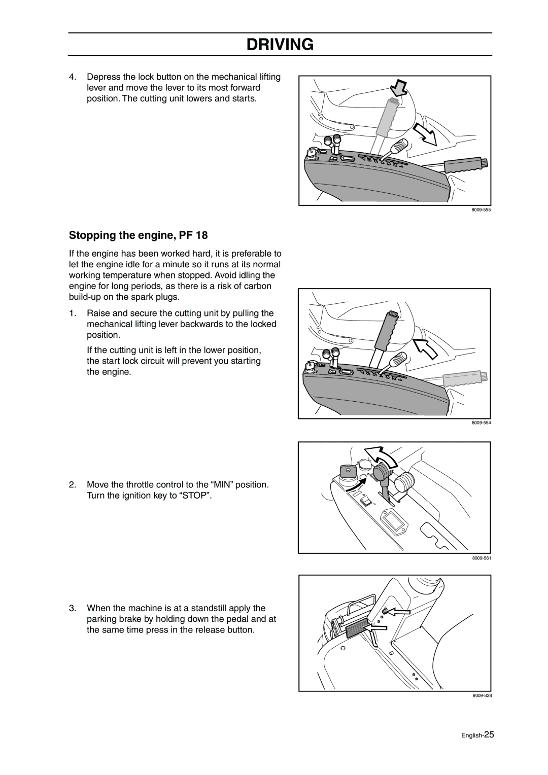 Husqvarna ProFlex 21 manual Stopping the engine, PF 