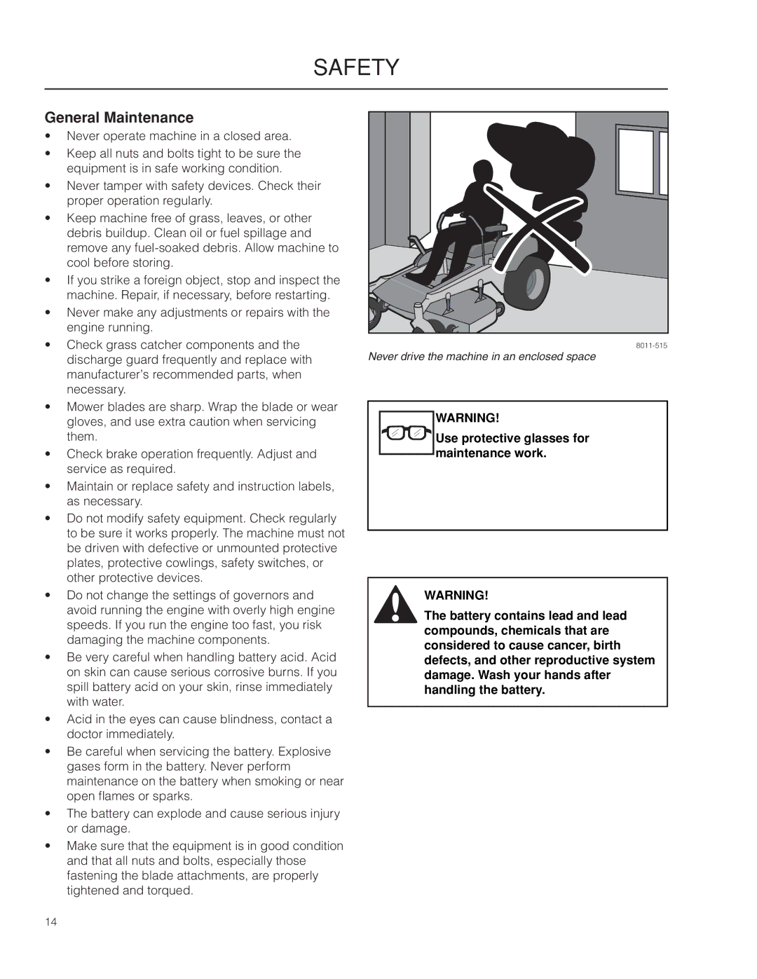 Husqvarna PZ29 CE manual General Maintenance 