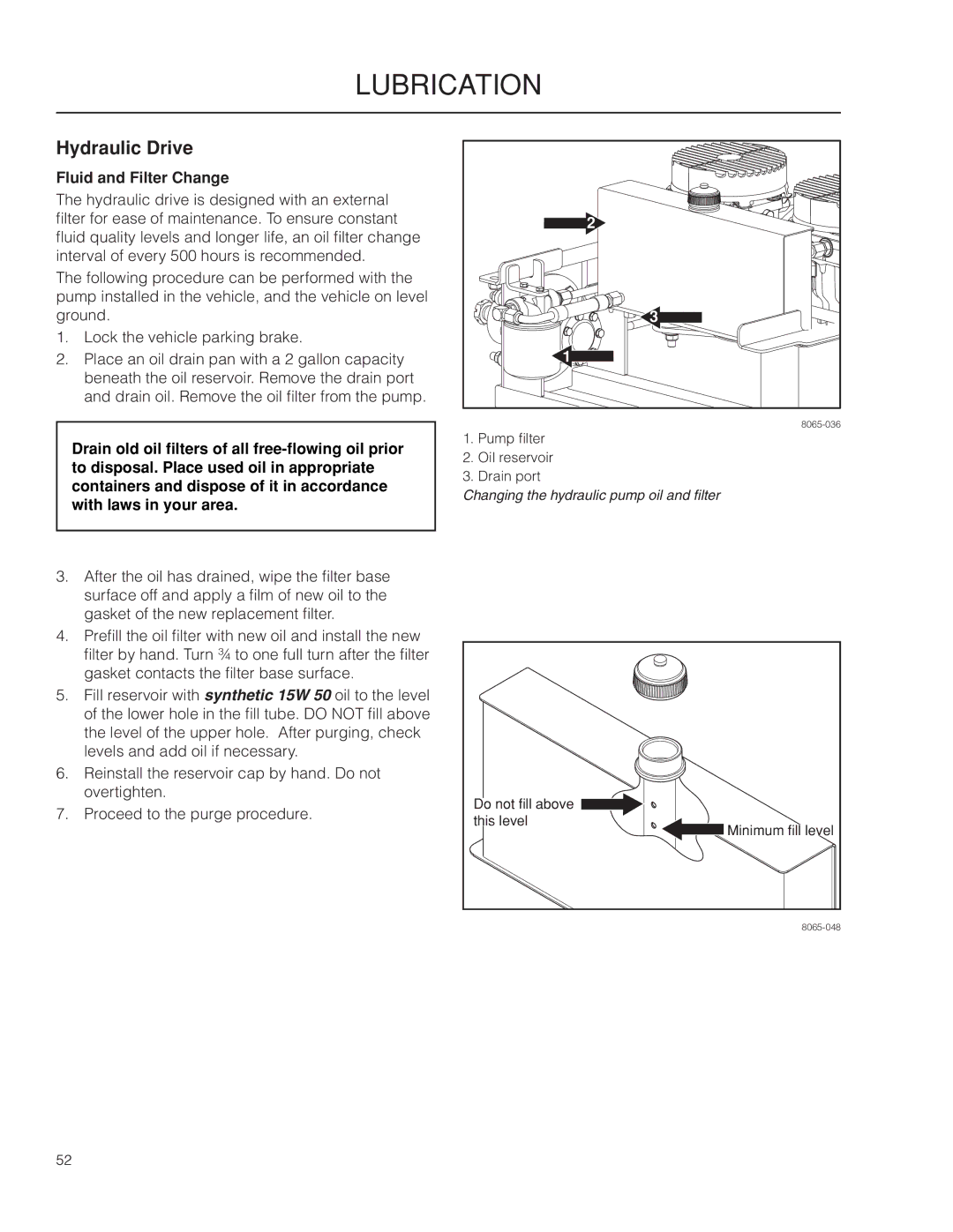 Husqvarna PZ29 CE manual Hydraulic Drive, Fluid and Filter Change 