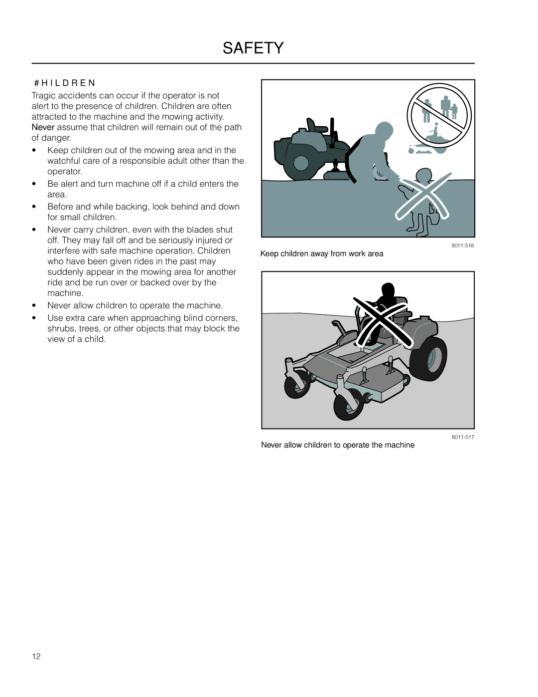 Husqvarna PZ6029D, PZ29D BF manual Children 