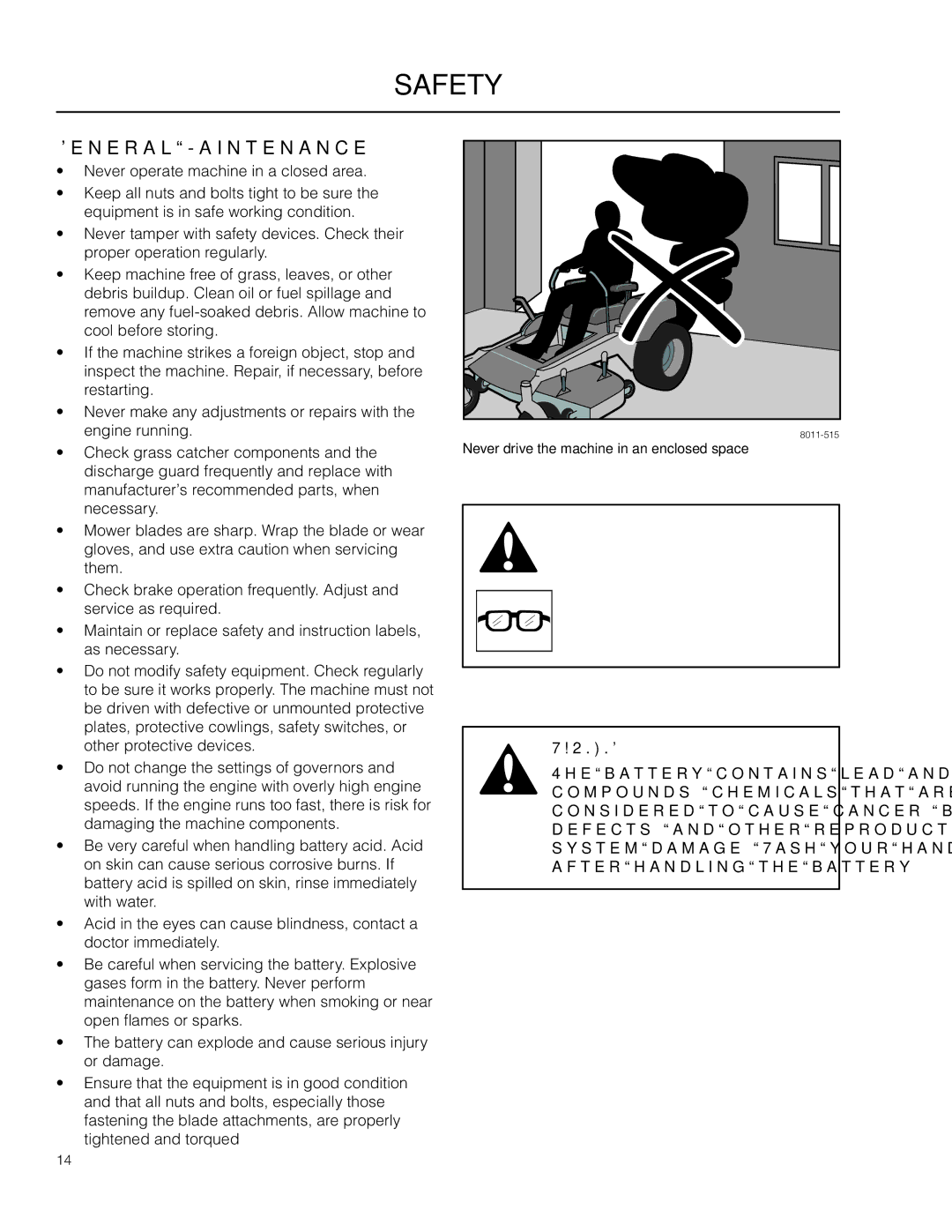 Husqvarna PZ6029D, PZ29D BF manual General Maintenance 