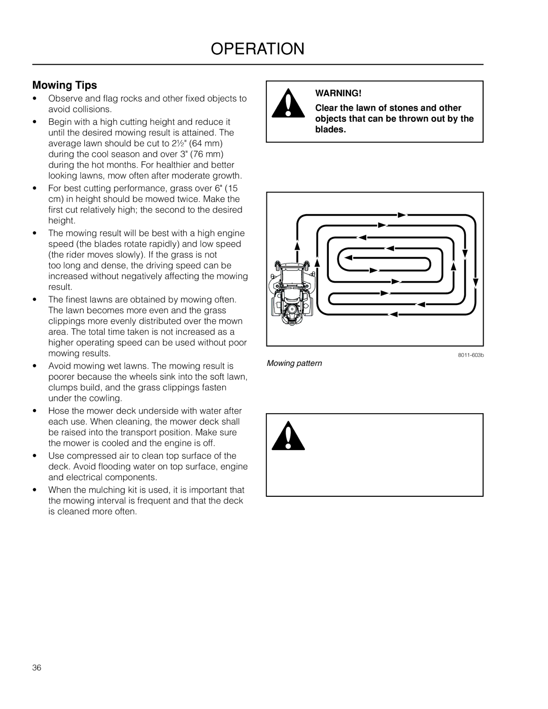 Husqvarna PZ6029D, PZ29D BF manual Mowing Tips 