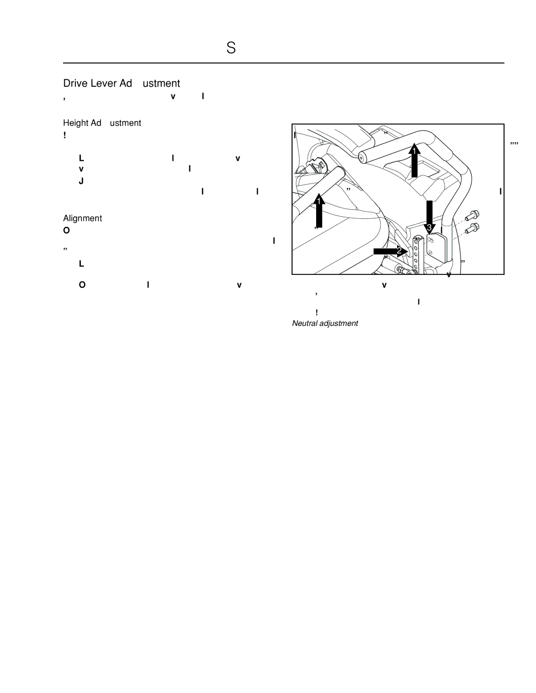 Husqvarna PZ29D BF, PZ6029D manual Drive Lever Adjustment, Height Adjustment, Alignment 