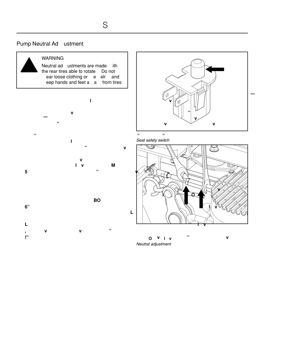 Husqvarna PZ6029D, PZ29D BF manual Pump Neutral Adjustment 