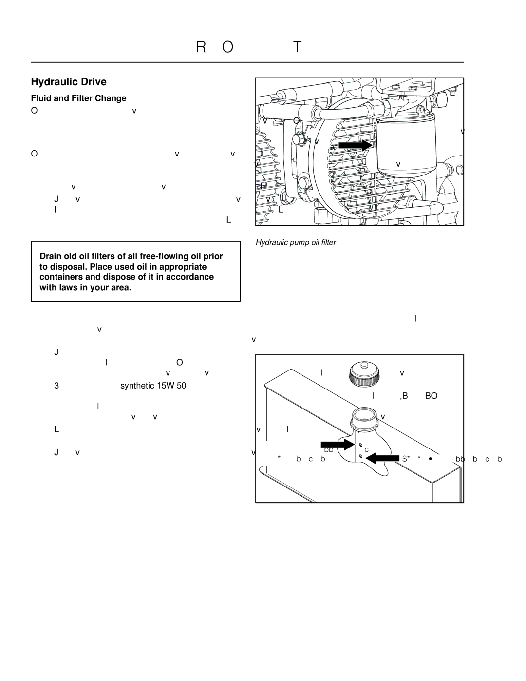 Husqvarna PZ6029D, PZ29D BF manual Hydraulic Drive, Fluid and Filter Change 