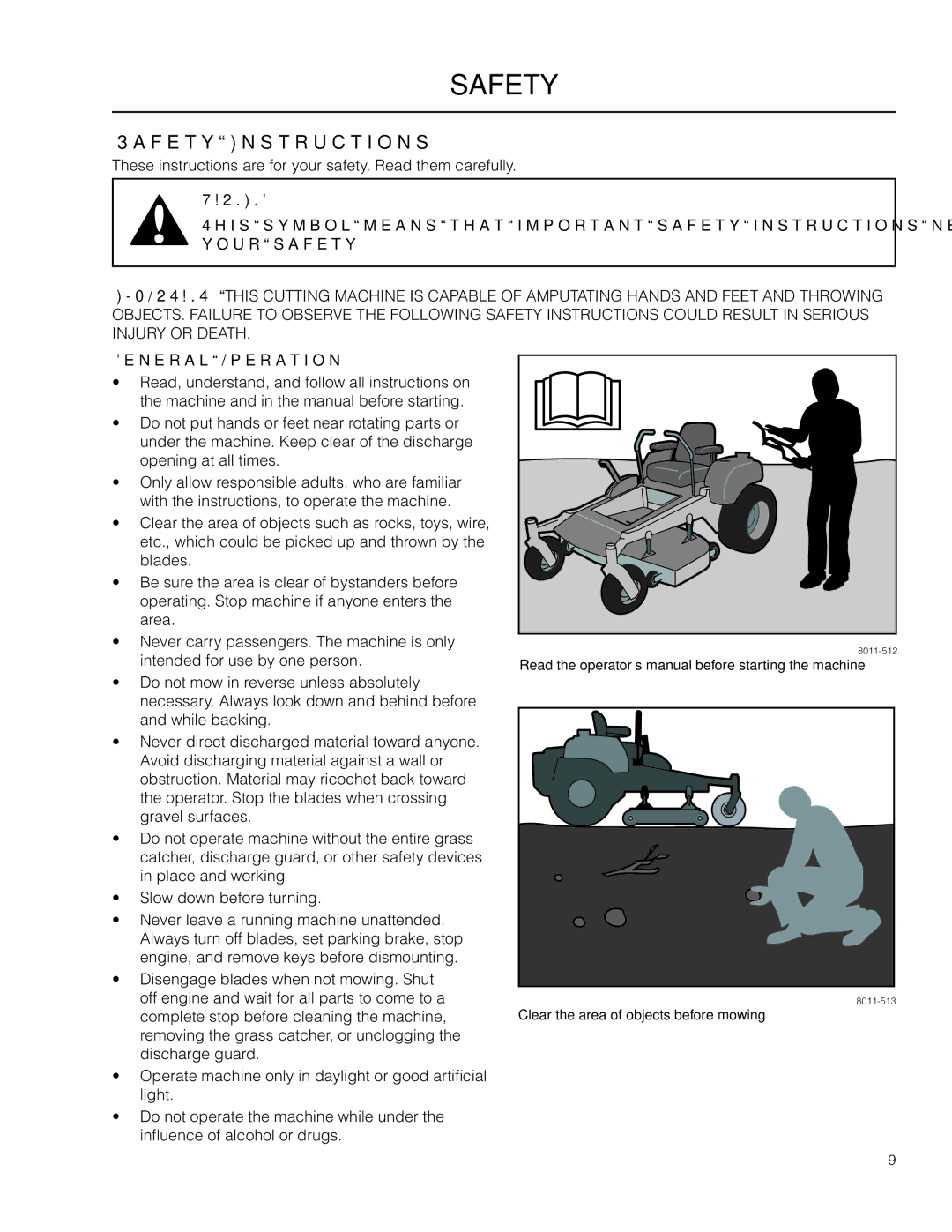 Husqvarna PZ29D BF, PZ6029D manual Safety Instructions, General Operation 