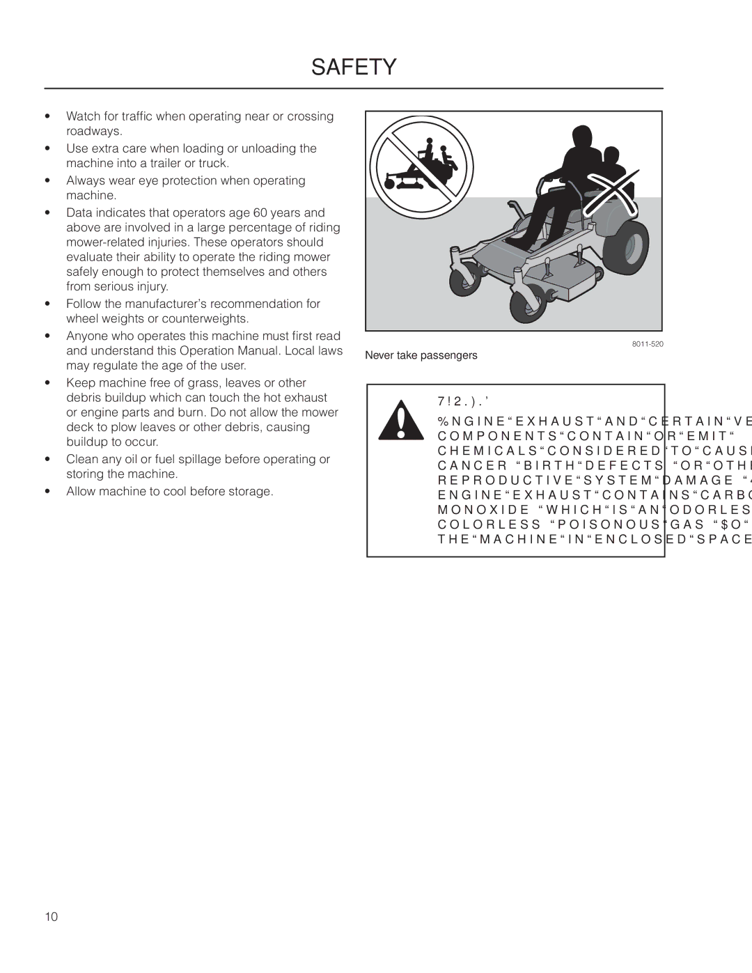 Husqvarna PZ6029FX / 966061201, PZ6034FX / 966516801, PZ6029PFX / 966062201, PZ7234FX / 966061401 manual Never take passengers 