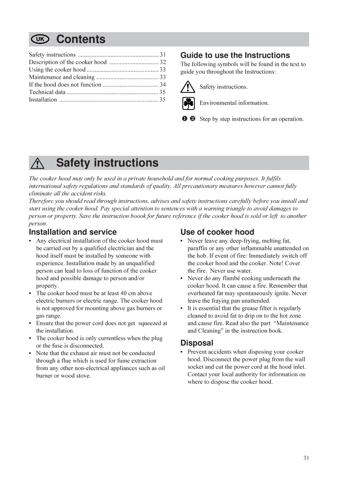 Husqvarna QC 720, QC 620, QC 520 user manual Contents, Safety instructions 