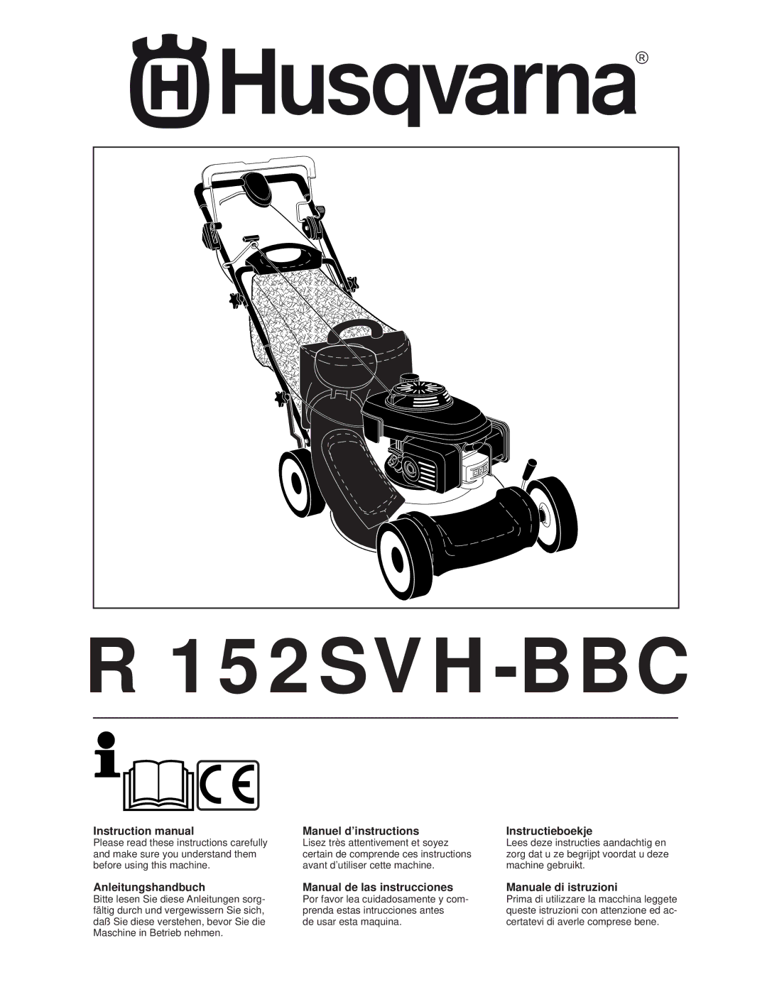 Husqvarna R 152SVH-BBC instruction manual 