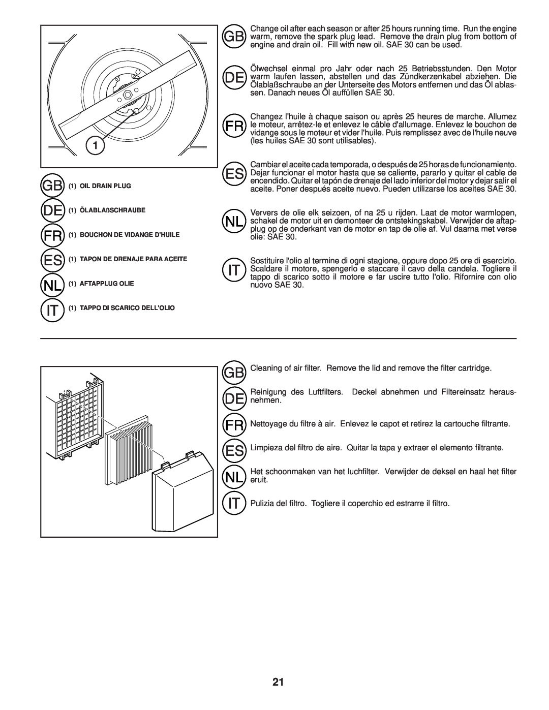 Husqvarna R 152SVH-BBC instruction manual Cleaning of air ﬁ lter. Remove the lid and remove the ﬁ lter cartridge 