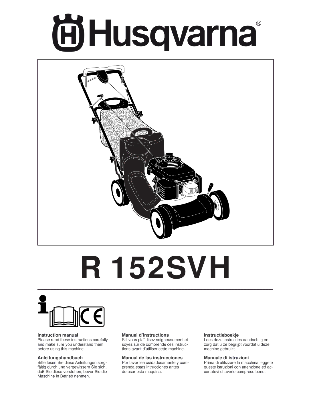 Husqvarna R 152SVH instruction manual 