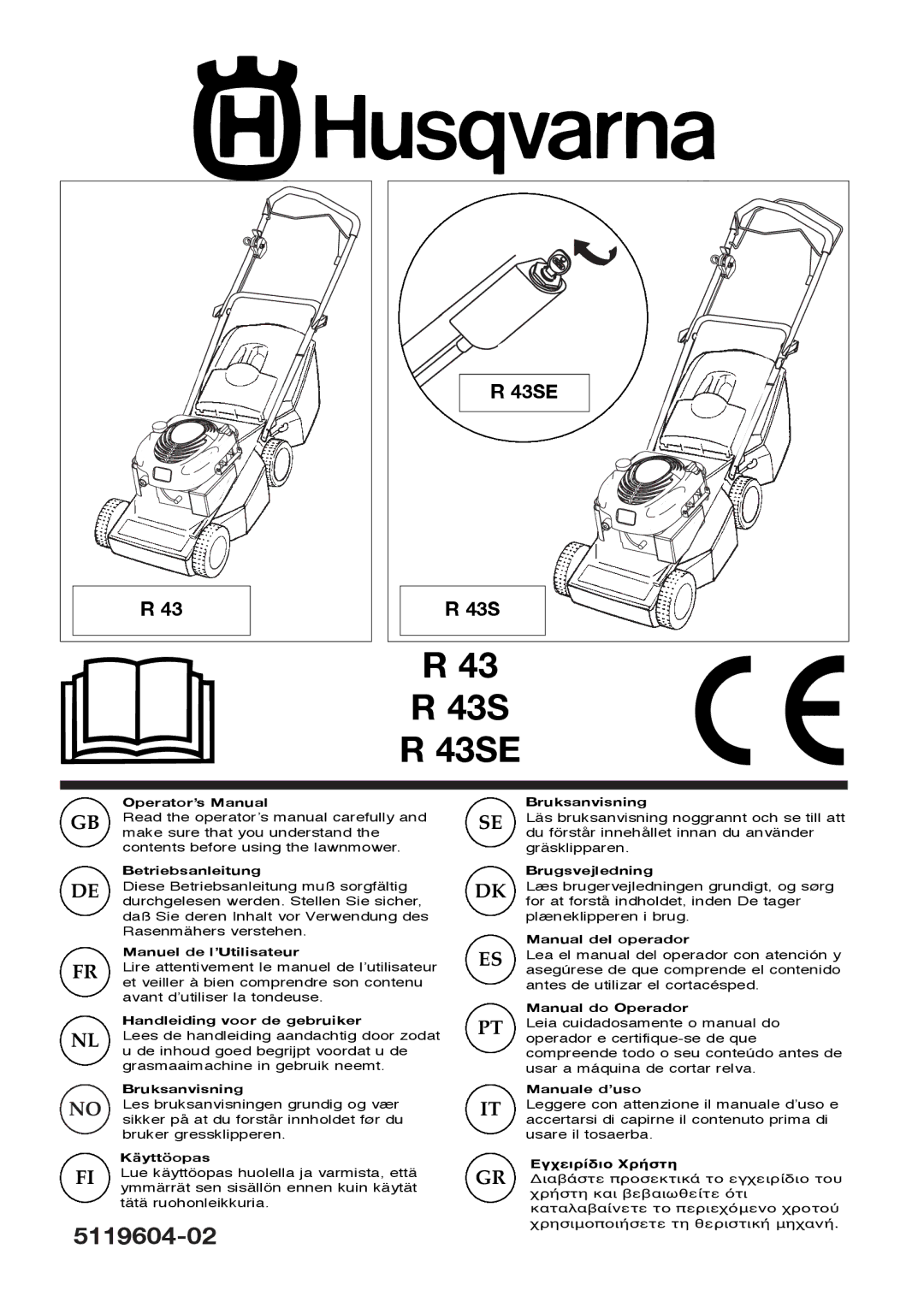 Husqvarna R 43SE manual 