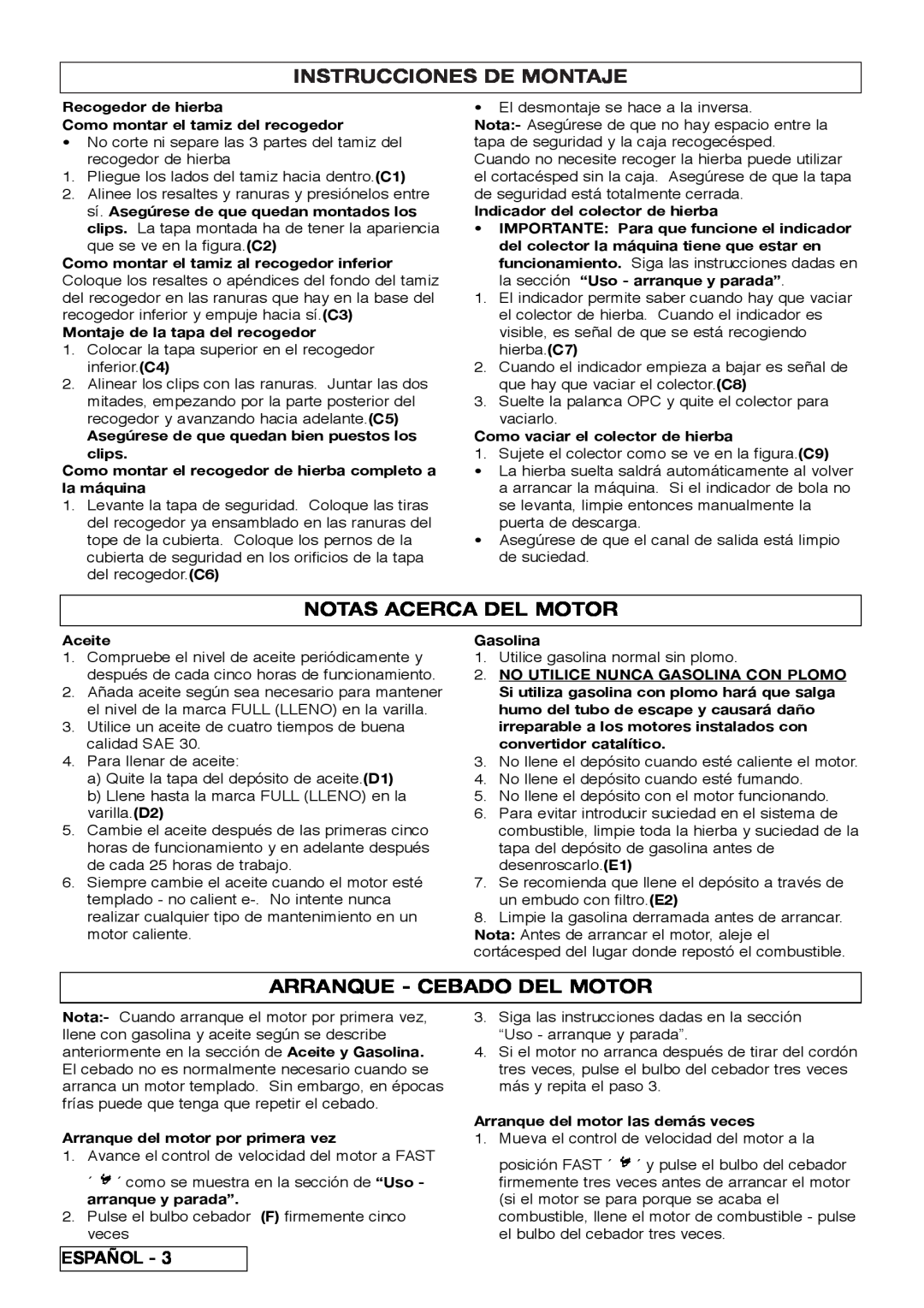 Husqvarna R 43SE manual Instrucciones De Montaje, Notas Acerca Del Motor, Arranque - Cebado Del Motor 