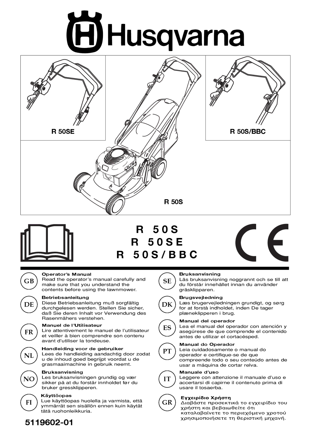 Husqvarna R 50S / BBC, R 50SE manual 