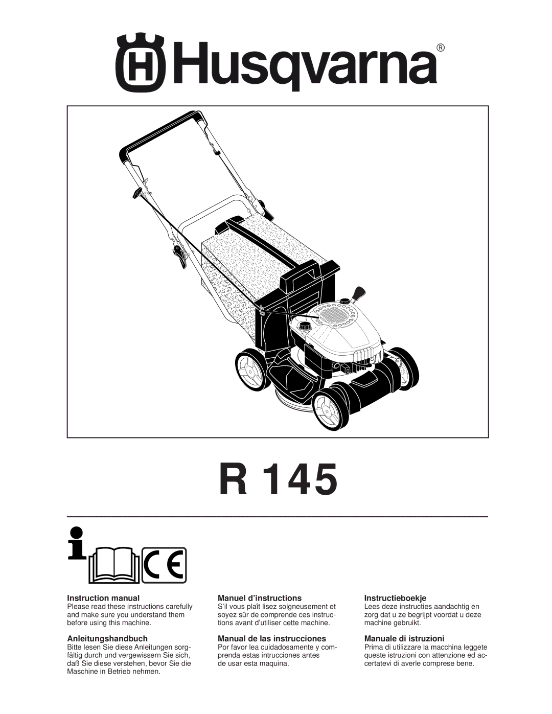 Husqvarna R145 instruction manual 