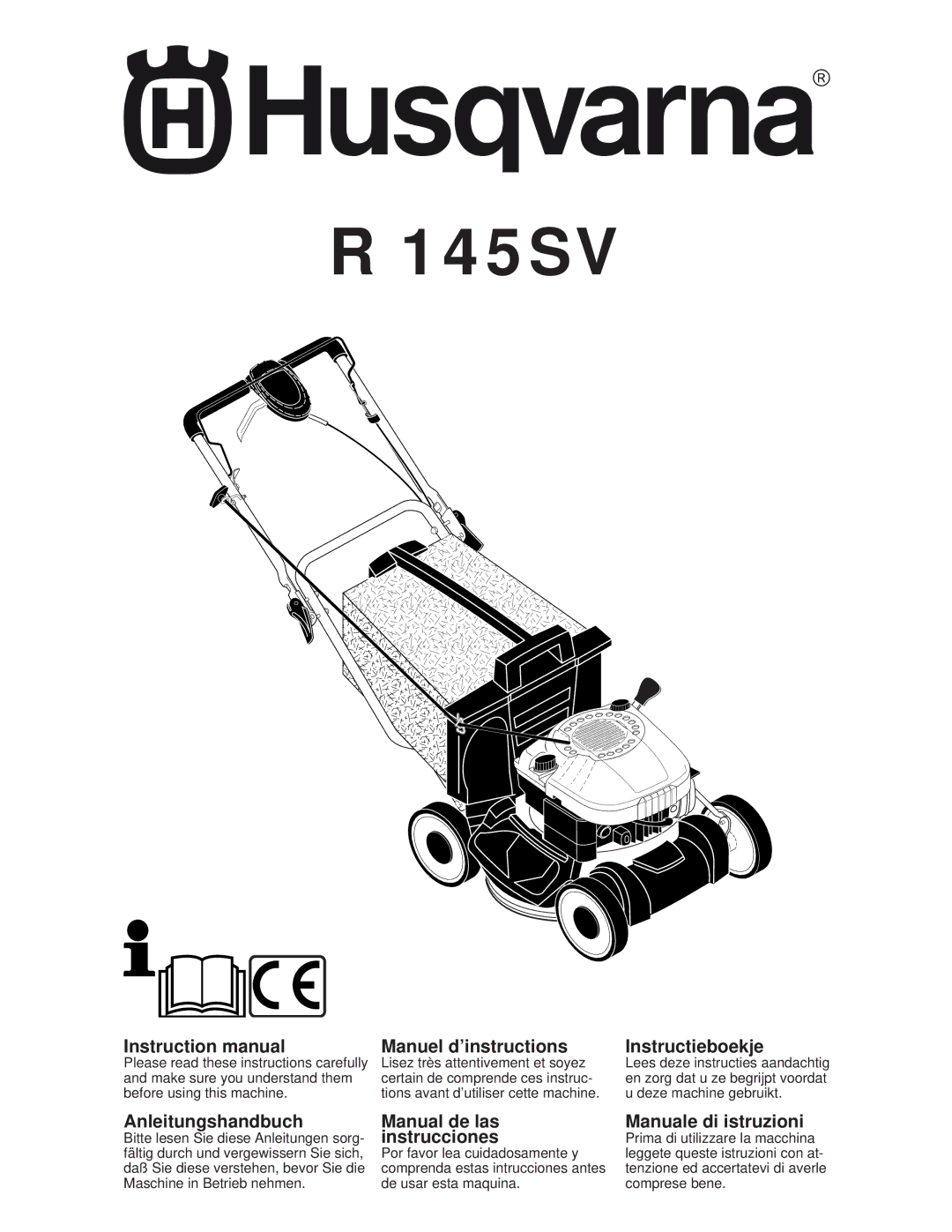 Husqvarna R145SV instruction manual 