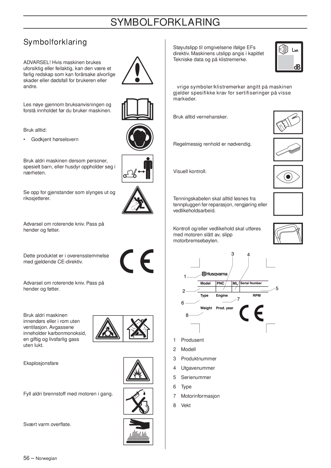 Husqvarna R148 SV, M148 SV manual Norwegian 