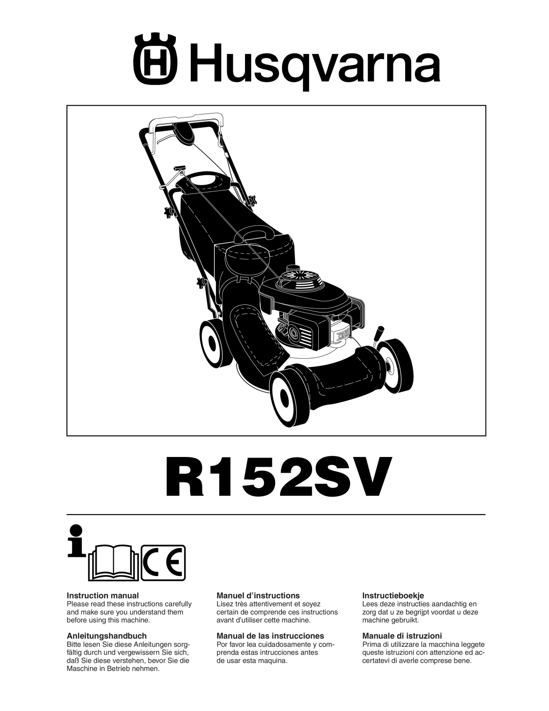 Husqvarna R152SV instruction manual 