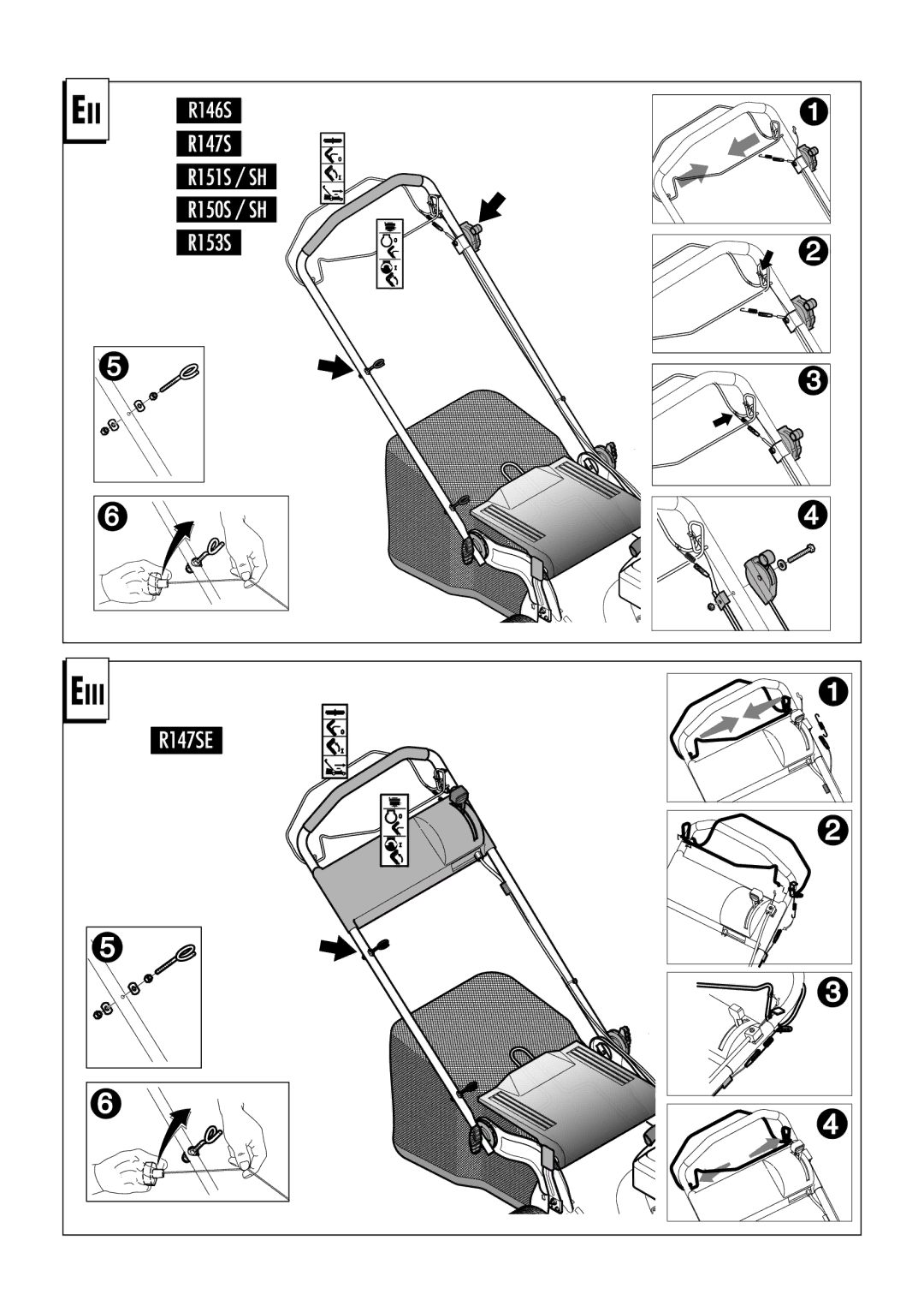 Husqvarna R147SE, R153SV, R150SVH, R151SV, R151SH, R150SH, R146S manual 