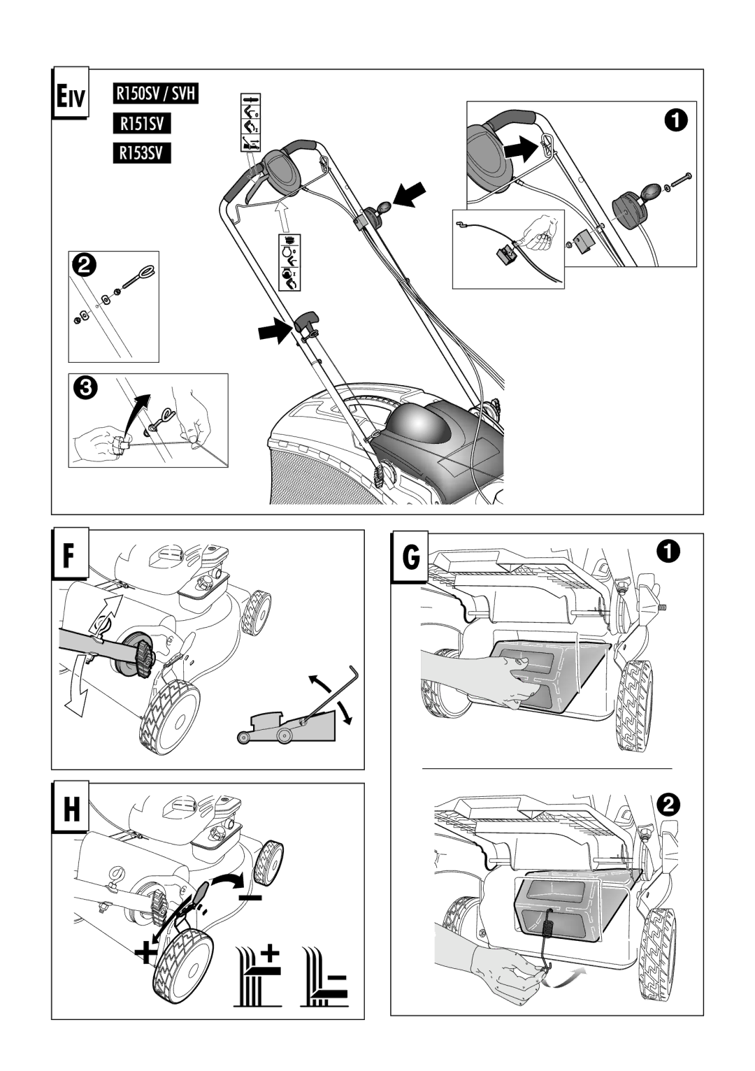 Husqvarna R153SV, R150SVH, R151SV, R151SH, R150SH, R147SE, R146S manual 