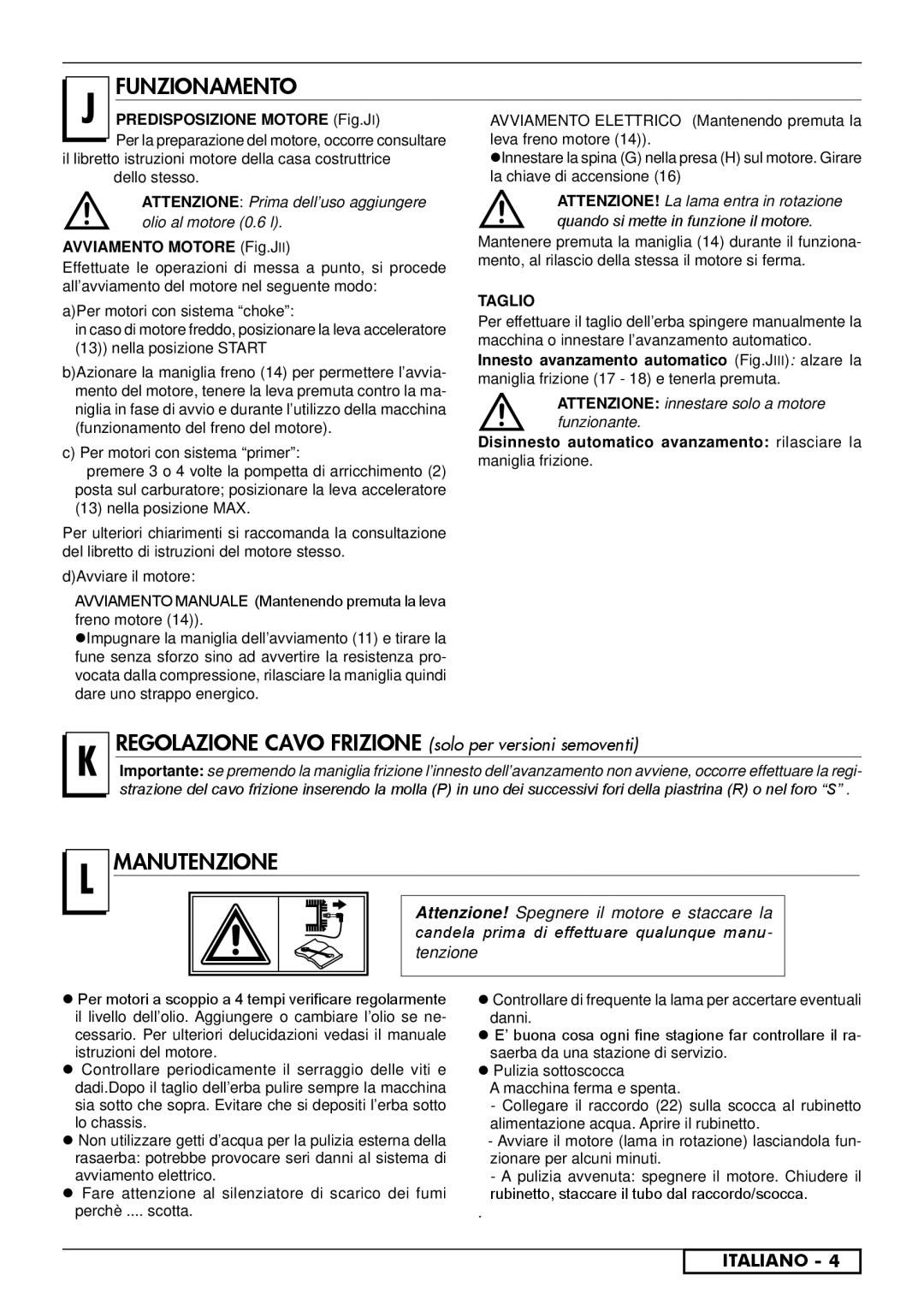 Husqvarna R153SV, R150SVH, R151SV, R151SH, R150SH, R147SE, R146S manual Funzionamento, Manutenzione, Taglio 