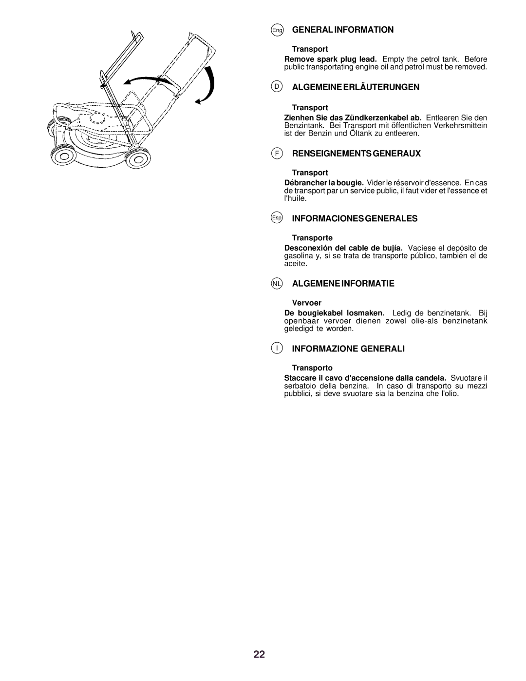 Husqvarna R52 Algemeine Erlä Uterungen, Renseignements Generaux, Algemene Informatie, Informazione Generali 