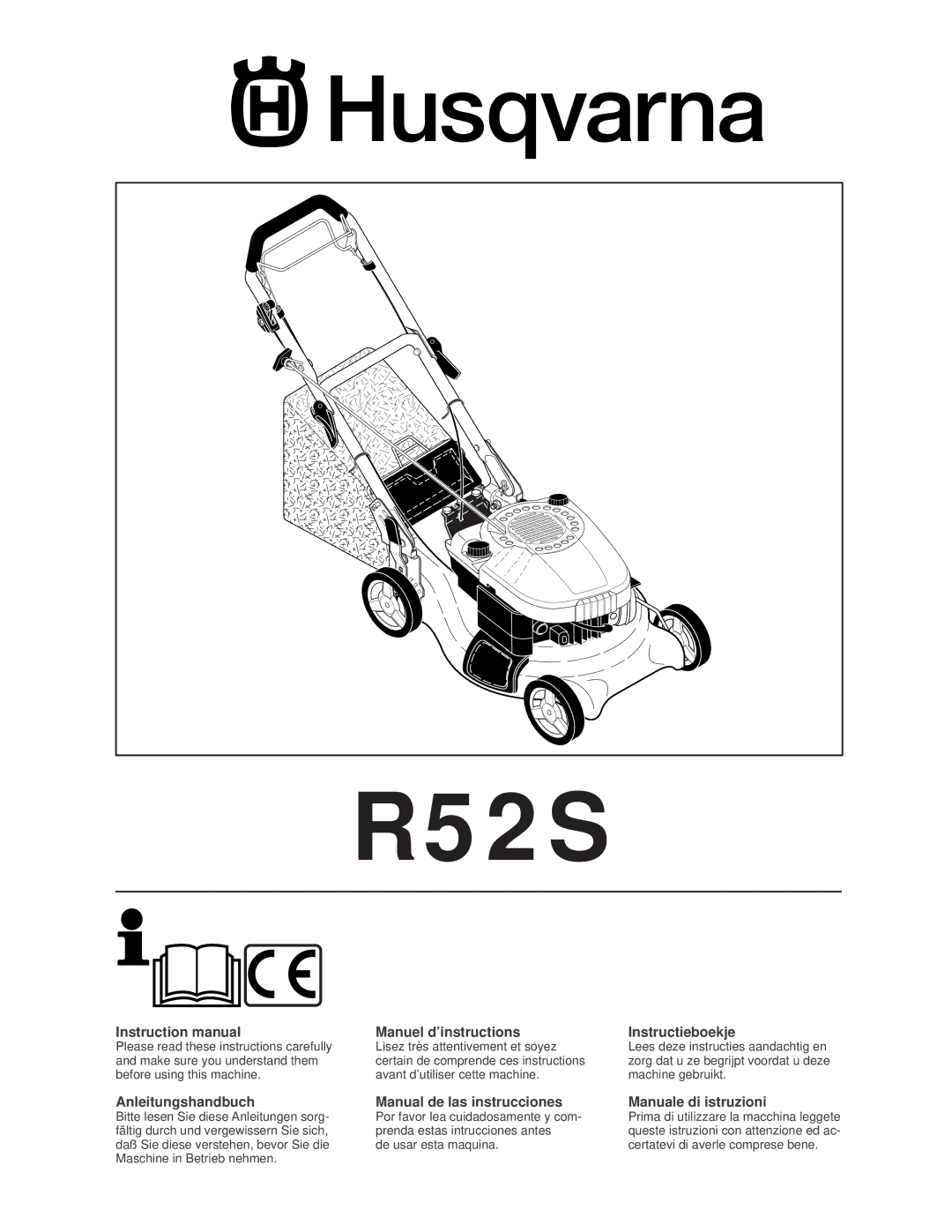 Husqvarna R52S instruction manual 