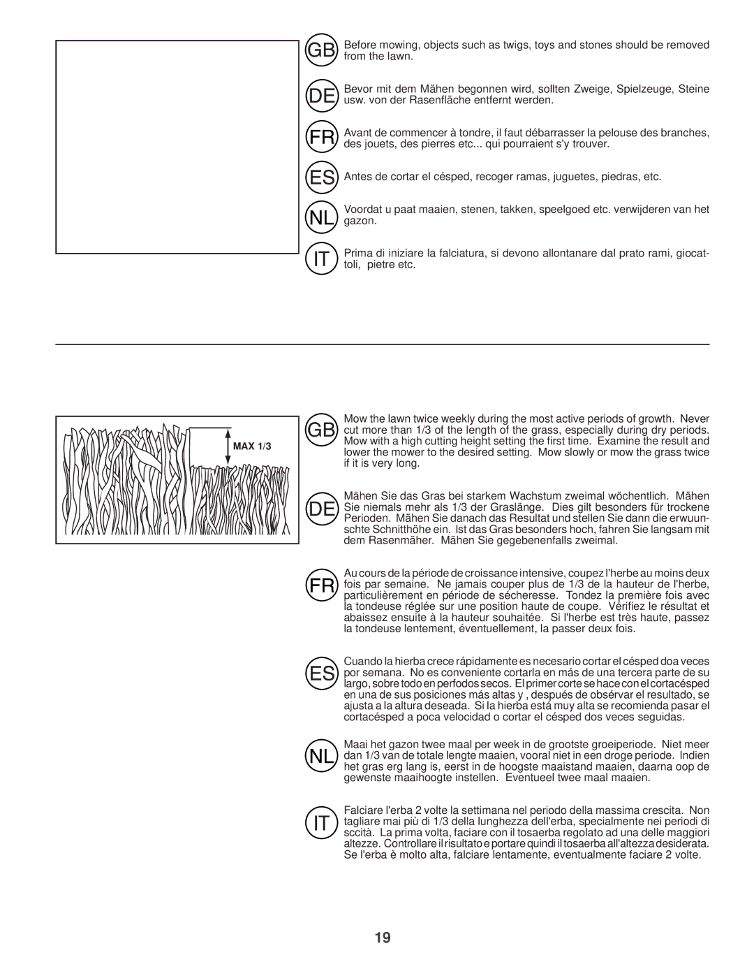 Husqvarna R52S instruction manual MAX 1/3 