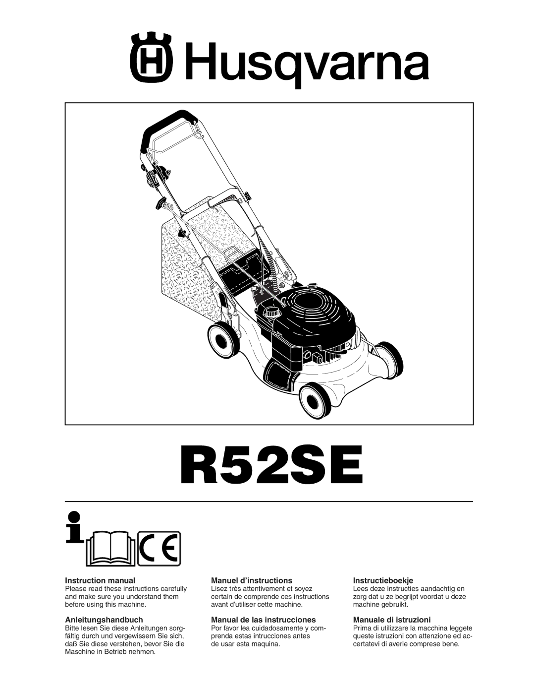 Husqvarna R52SE instruction manual 