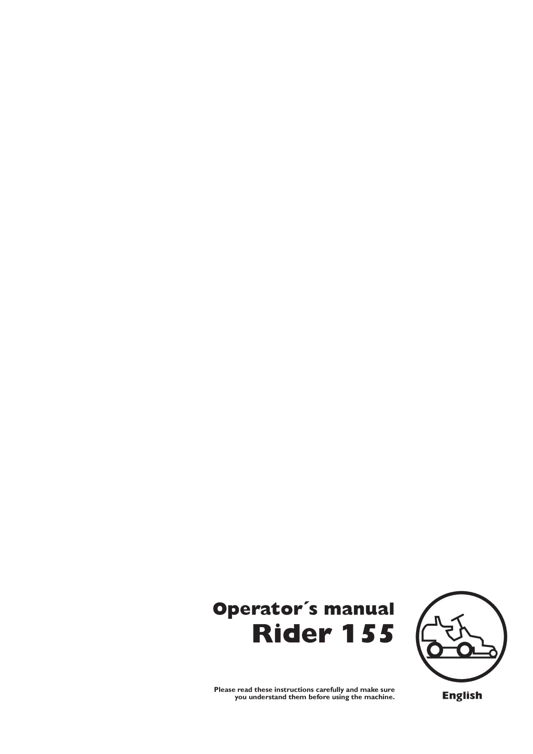 Husqvarna Rider 155 manual English 