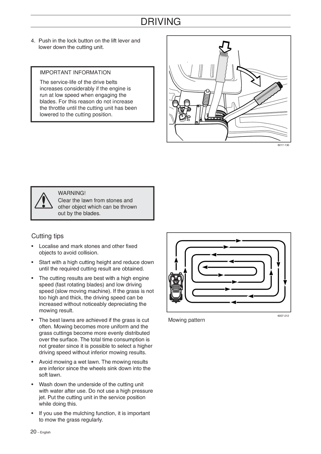 Husqvarna Rider 15V2 manual Cutting tips 