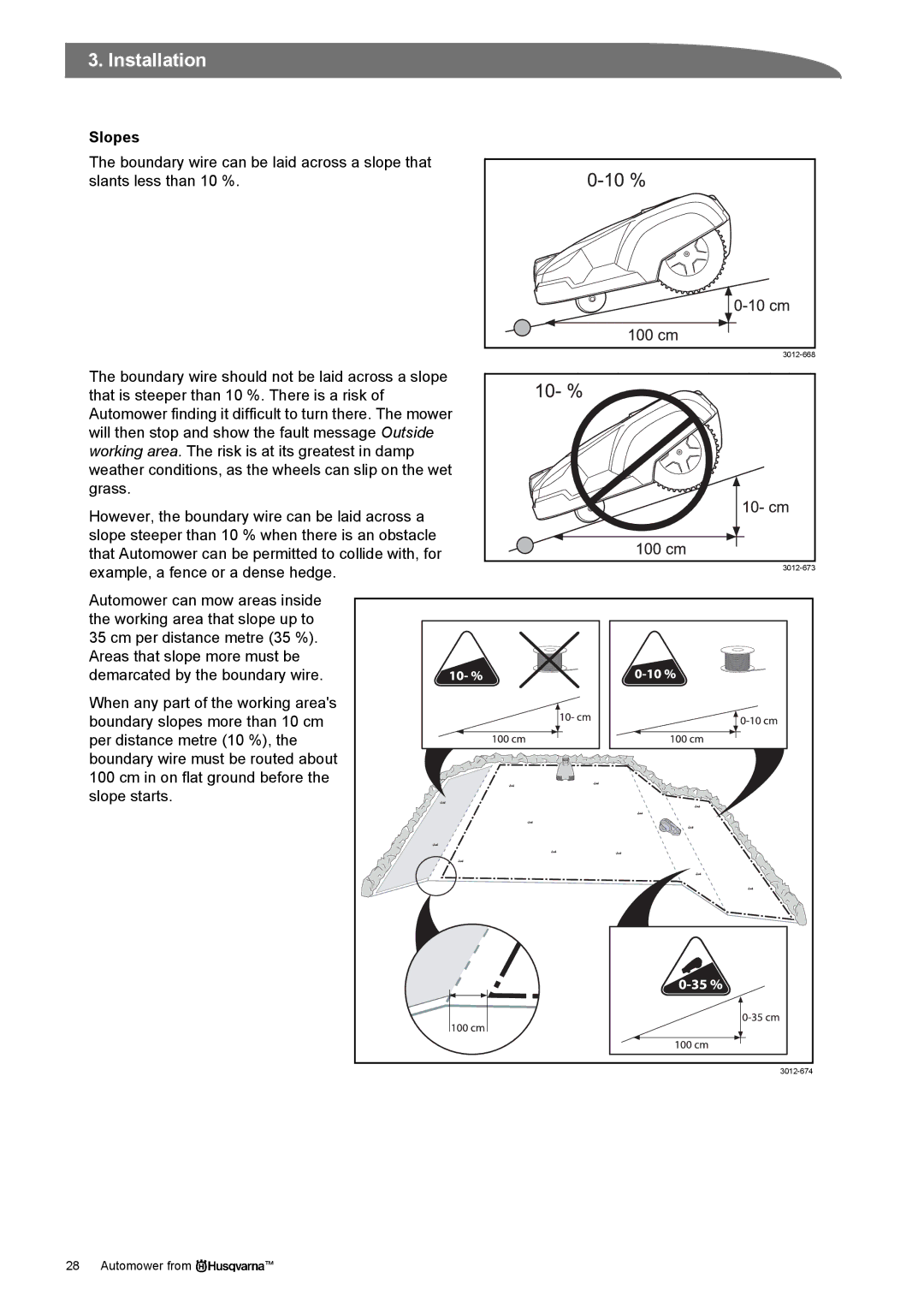 Husqvarna Robotic Lawn Mowe manual Slopes 