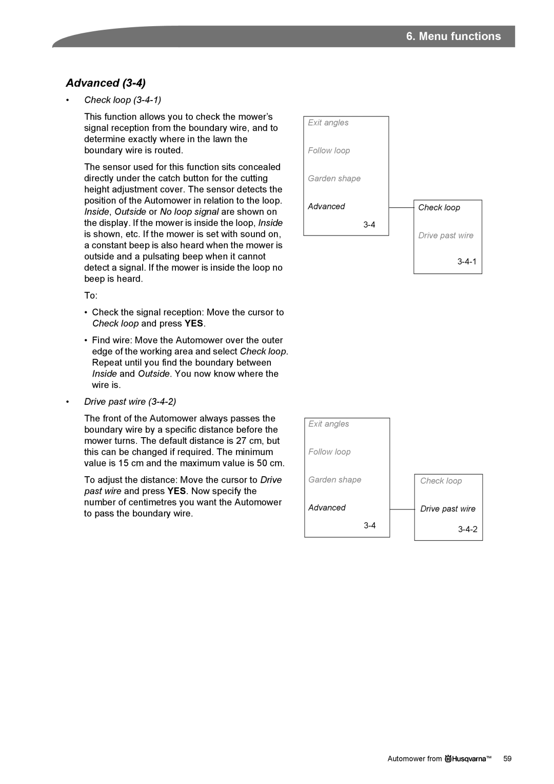 Husqvarna Robotic Lawn Mowe manual Advanced, Check loop, Drive past wire 