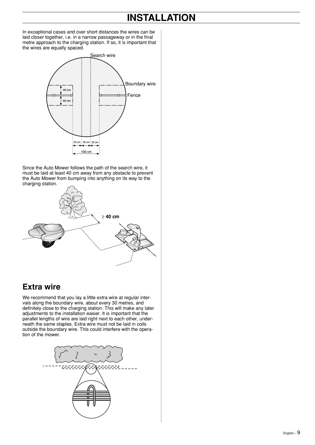 Husqvarna Robotic Lawn Mower manual Extra wire 