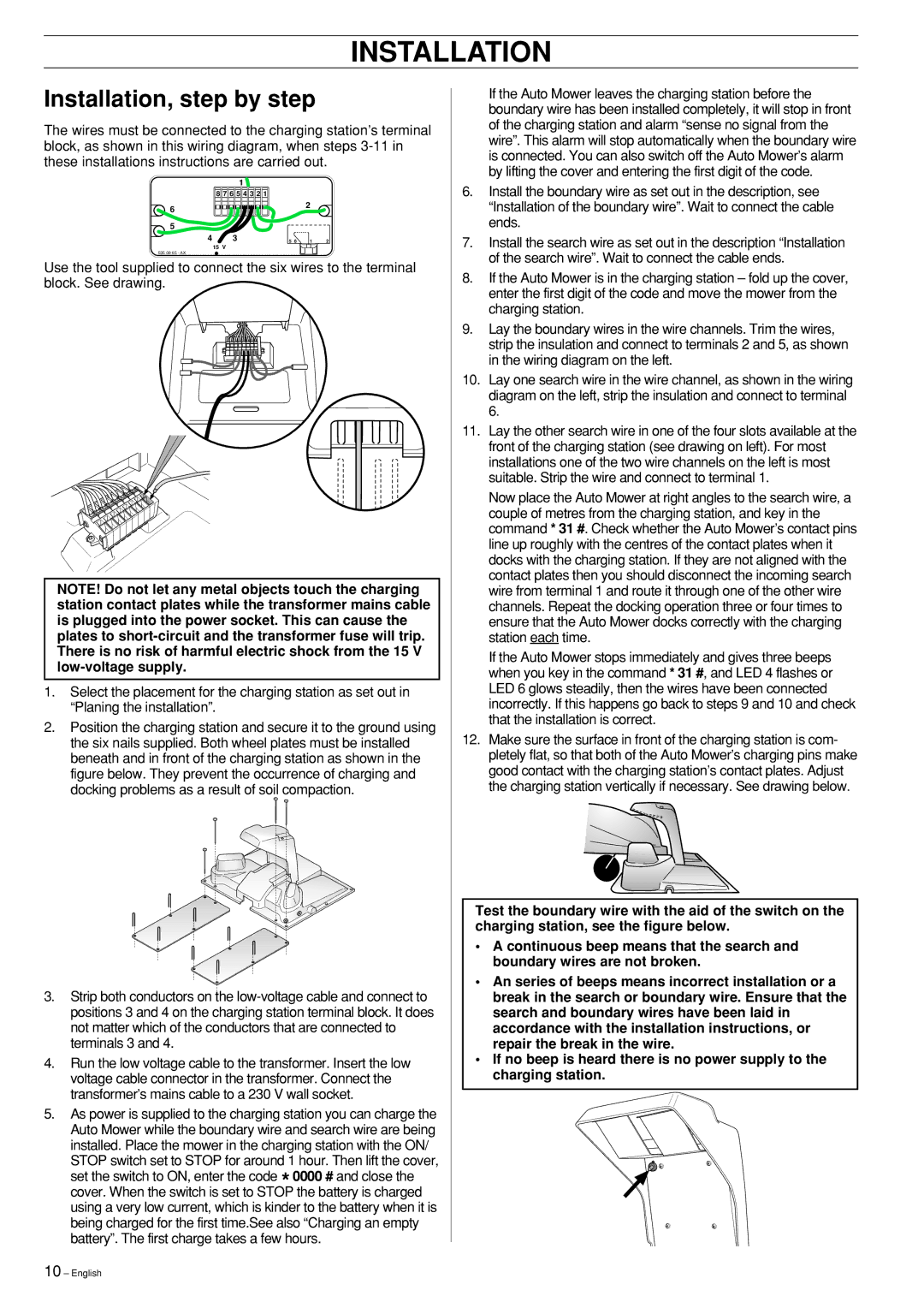 Husqvarna Robotic Lawn Mower manual Installation, step by step 