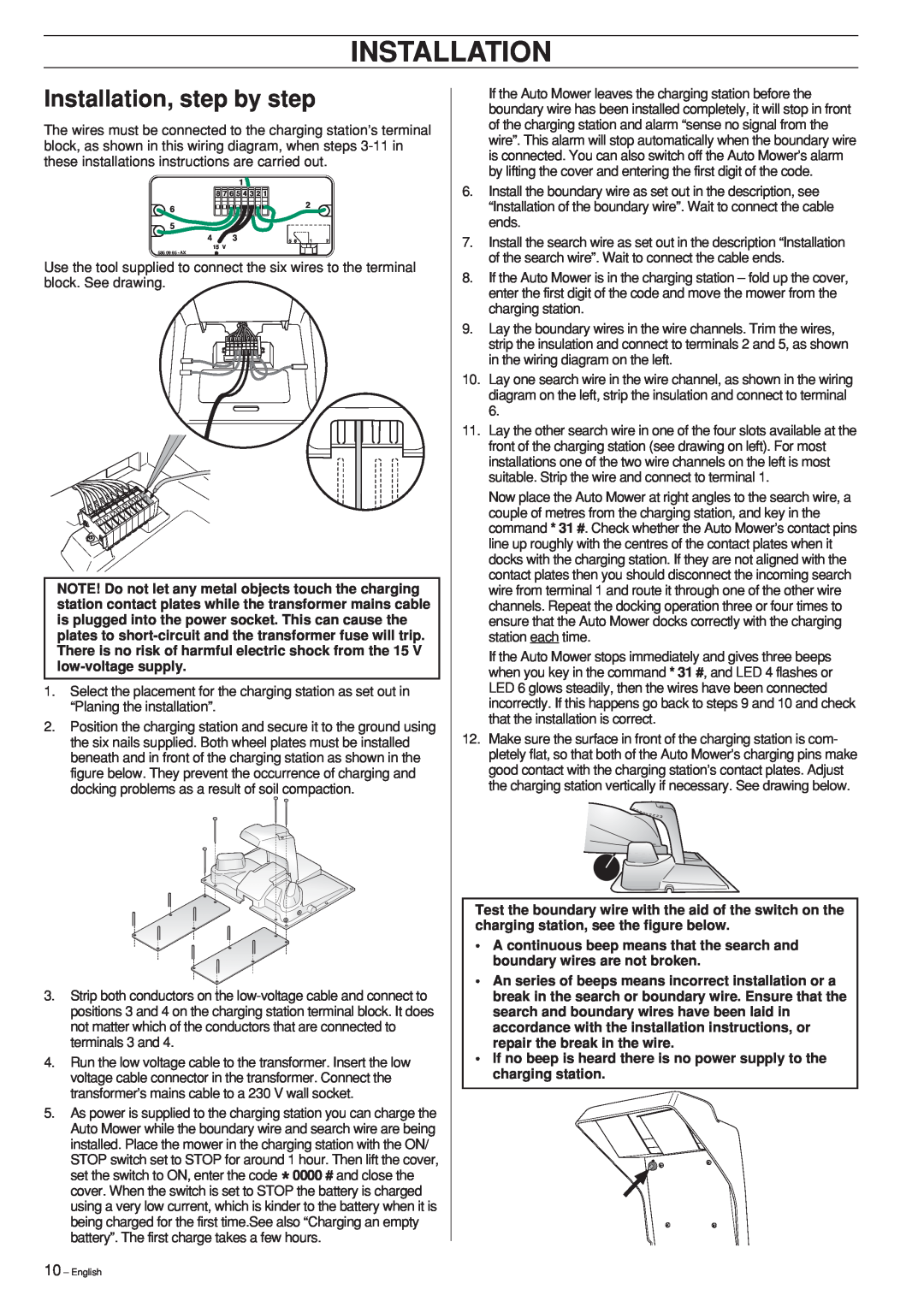 Husqvarna Robotic Lawn Mower manual Installation, step by step 