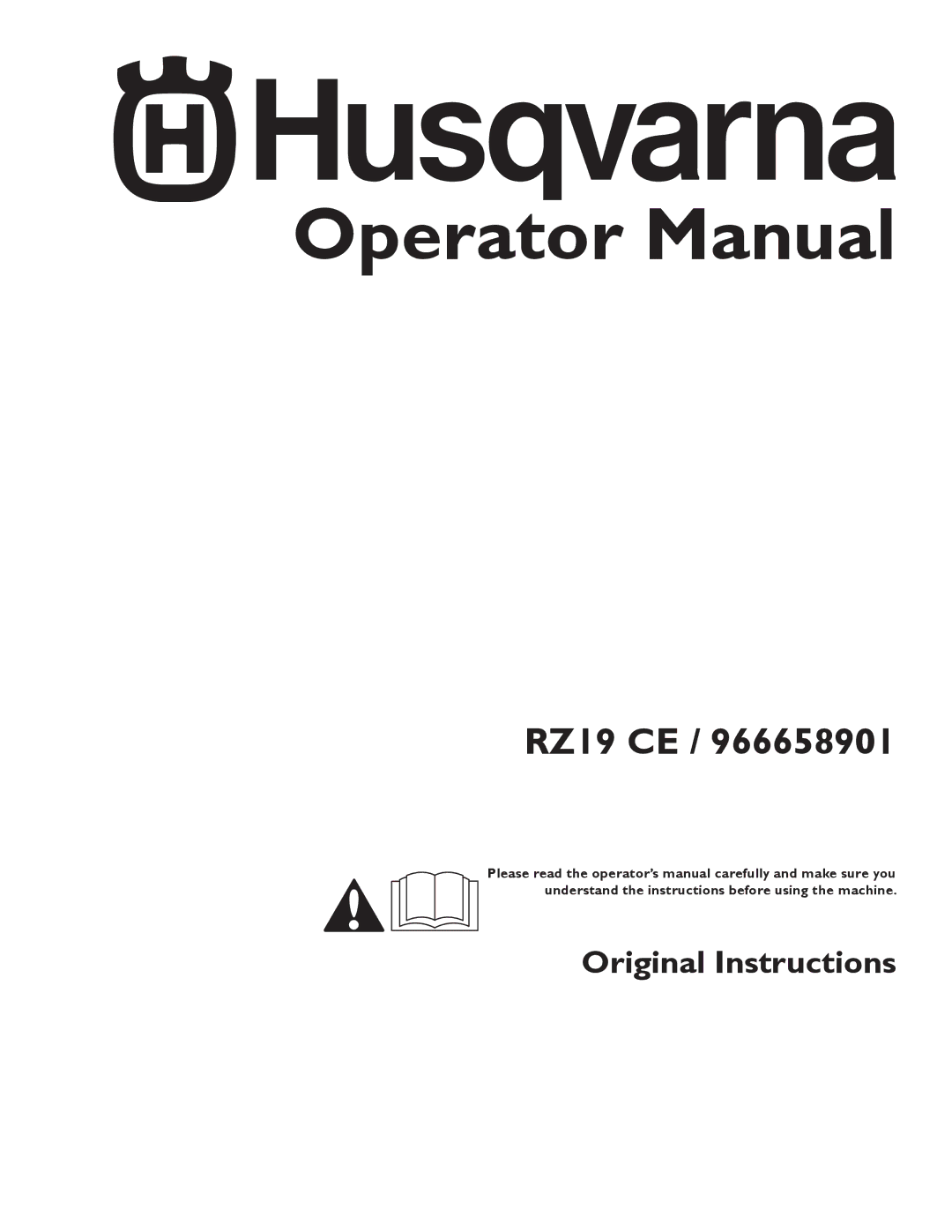 Husqvarna RZ19 CE / 966658901 manual Operator Manual 