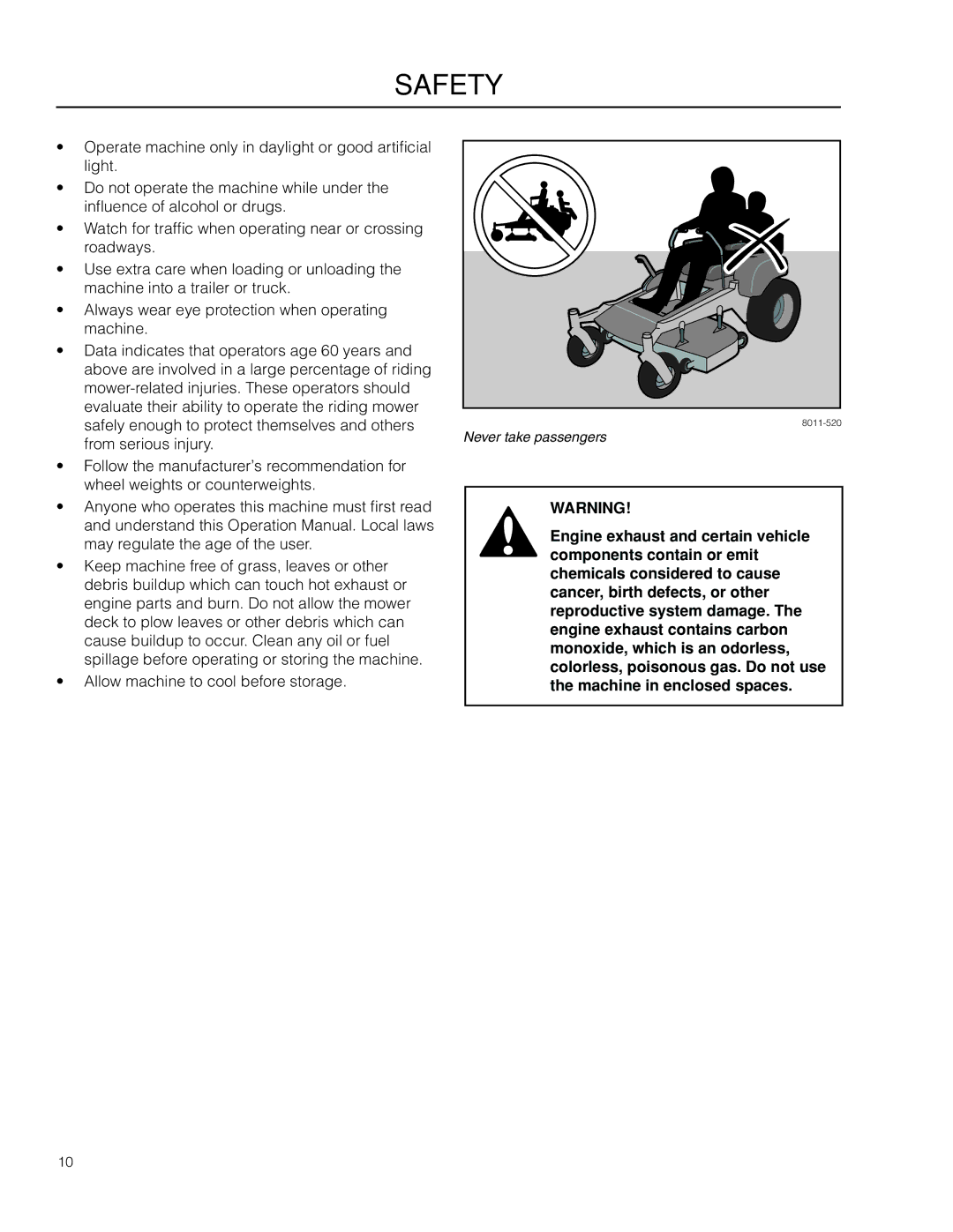 Husqvarna RZ19 CE / 966658901 manual Never take passengers 