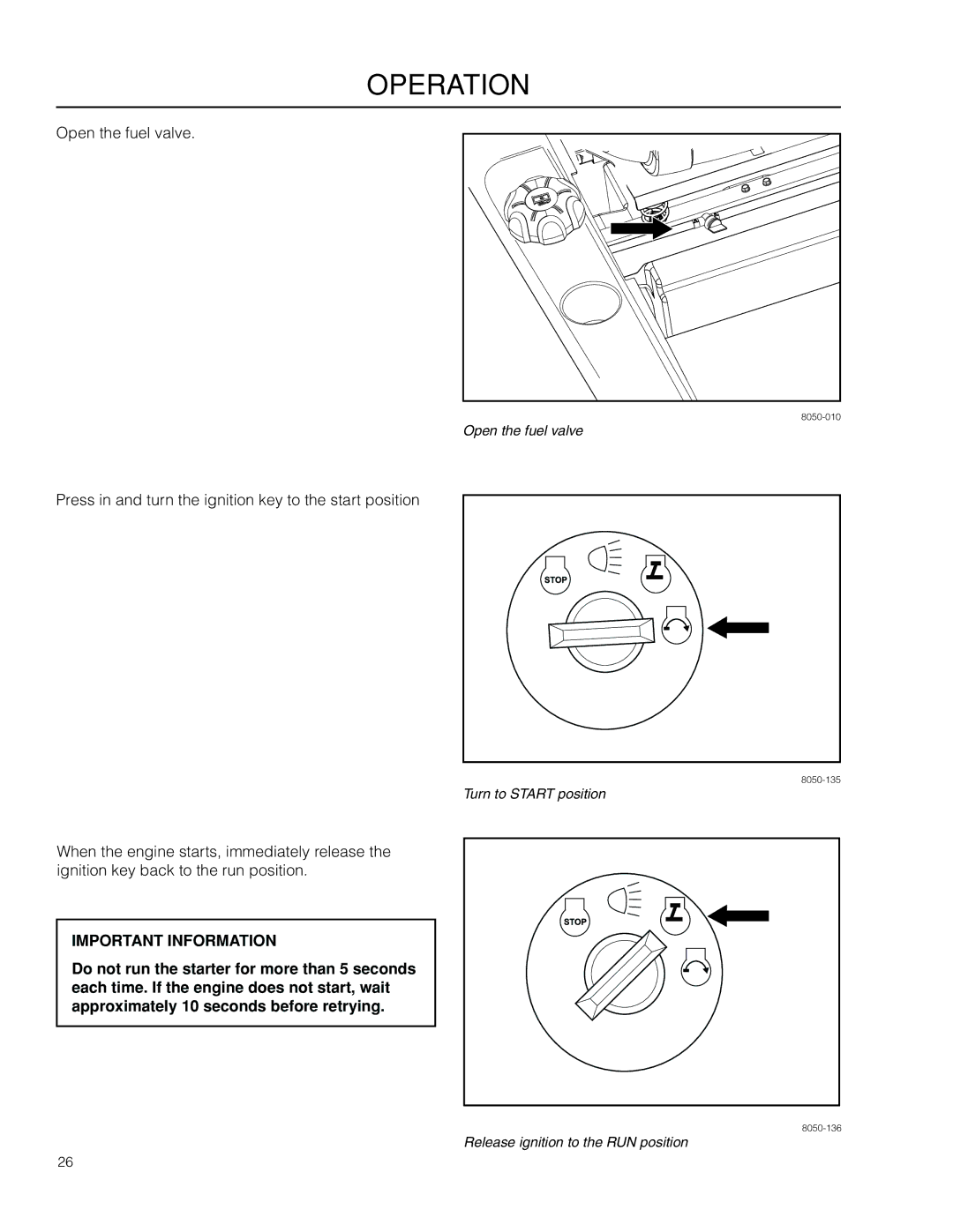 Husqvarna RZ4219BF / 966582201 manual Open the fuel valve 