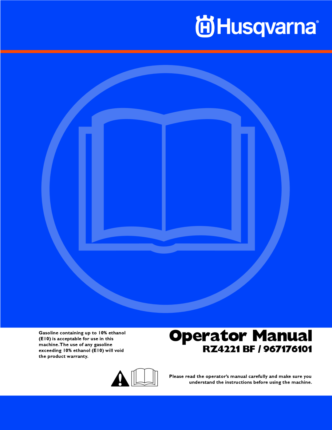 Husqvarna RZ4221 BF / 967176101 warranty Operator Manual 