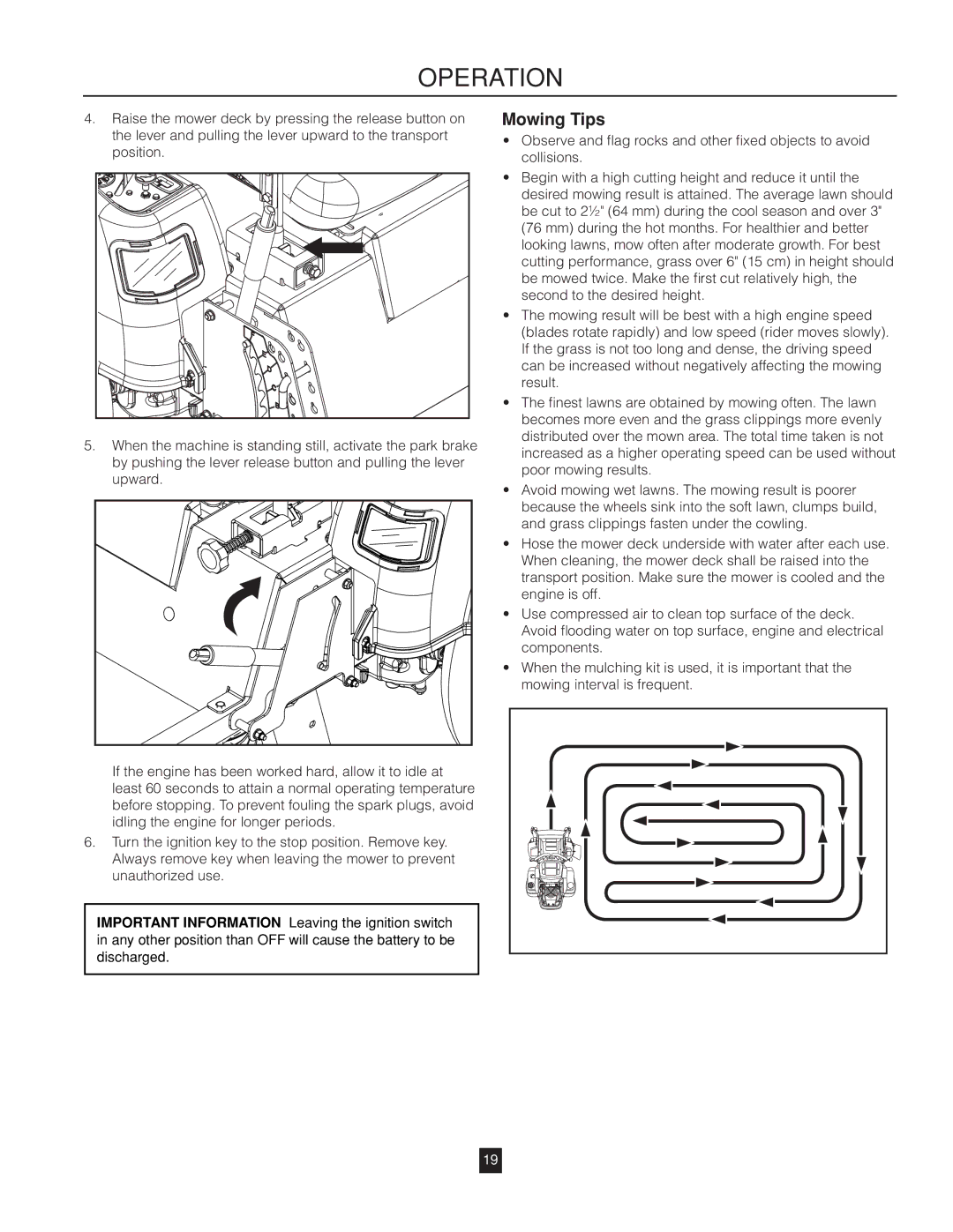 Husqvarna RZ46215 warranty Mowing Tips 